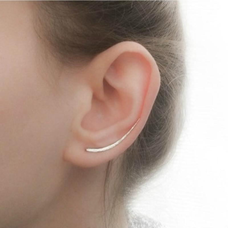 925 Sterling Silver Handmade Minimalist Ear Climber Earrings - Jewelry & Accessories - Earrings | EarReplaceable Jewelry