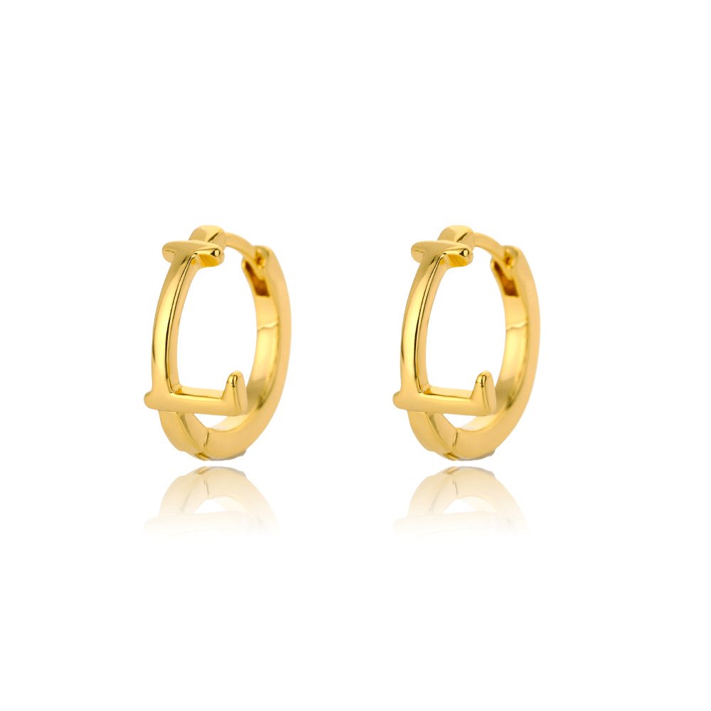 A - Z Small Personalized Letter Gold Hoop Earrings - Jewelry & Accessories - Earrings - Hoop | EarReplaceable Jewelry