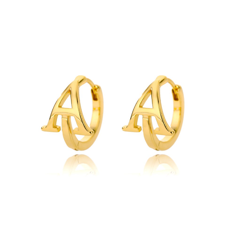 A - Z Small Personalized Letter Gold Hoop Earrings - Jewelry & Accessories - Earrings - Hoop | EarReplaceable Jewelry
