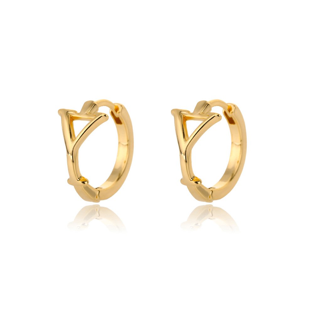 A - Z Small Personalized Letter Gold Hoop Earrings - Jewelry & Accessories - Earrings - Hoop | EarReplaceable Jewelry