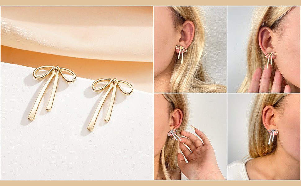 Bow - lieve Lightweight Bow Earrings - Jewelry & Accessories - Earrings | EarReplaceable Jewelry