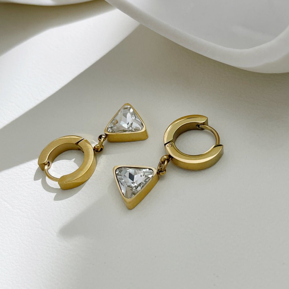 Chunky Triangle Charm Hoop Earrings - Jewelry & Accessories - Earrings - Drop | EarReplaceable Jewelry