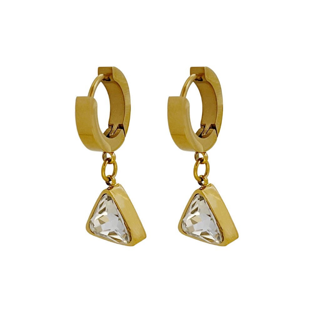 Chunky Triangle Charm Hoop Earrings - Jewelry & Accessories - Earrings - Drop | EarReplaceable Jewelry