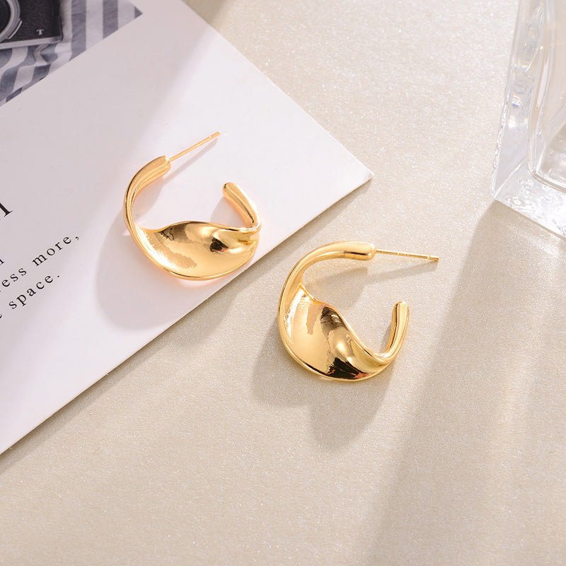 Exquisite Twisted Gold Hoop Earrings - Jewelry & Accessories - Earrings - Hoop | EarReplaceable Jewelry