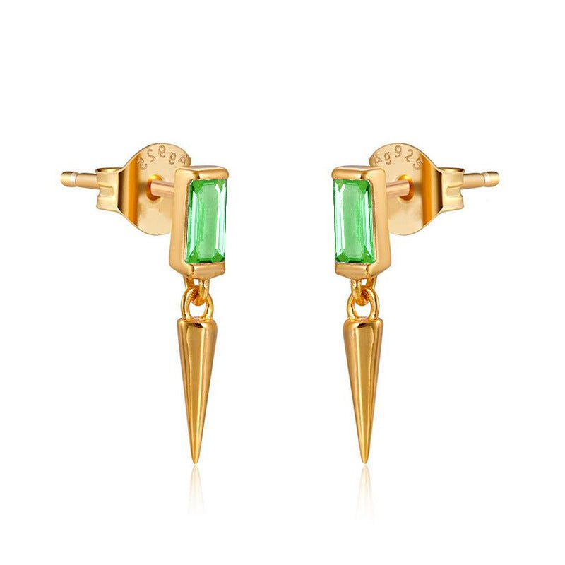 Get to the Point Colored Zircon Stud Drop Earrings - Jewelry & Accessories - Earrings - Drop | EarReplaceable Jewelry