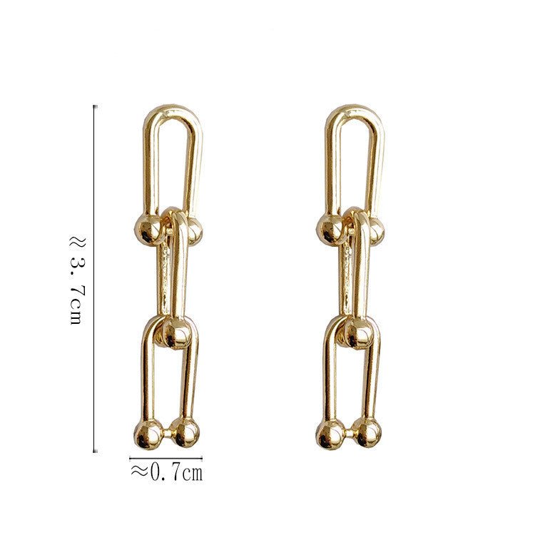 Small U - shaped Gold Chain Earrings - Jewelry & Accessories - Earrings | EarReplaceable Jewelry