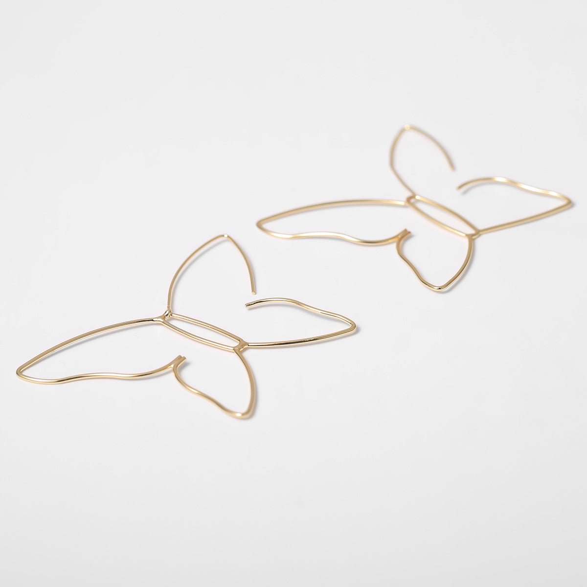 Wire Butterfly Gold Hoop Earrings - Jewelry & Accessories - Earrings | EarReplaceable Jewelry