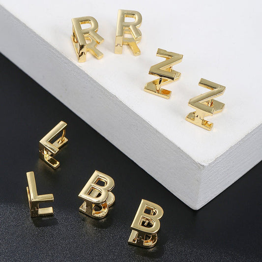 18 Karat Gold Letter Earrings - Jewelry & Accessories - Earrings - Drop | EarReplaceable Jewelry