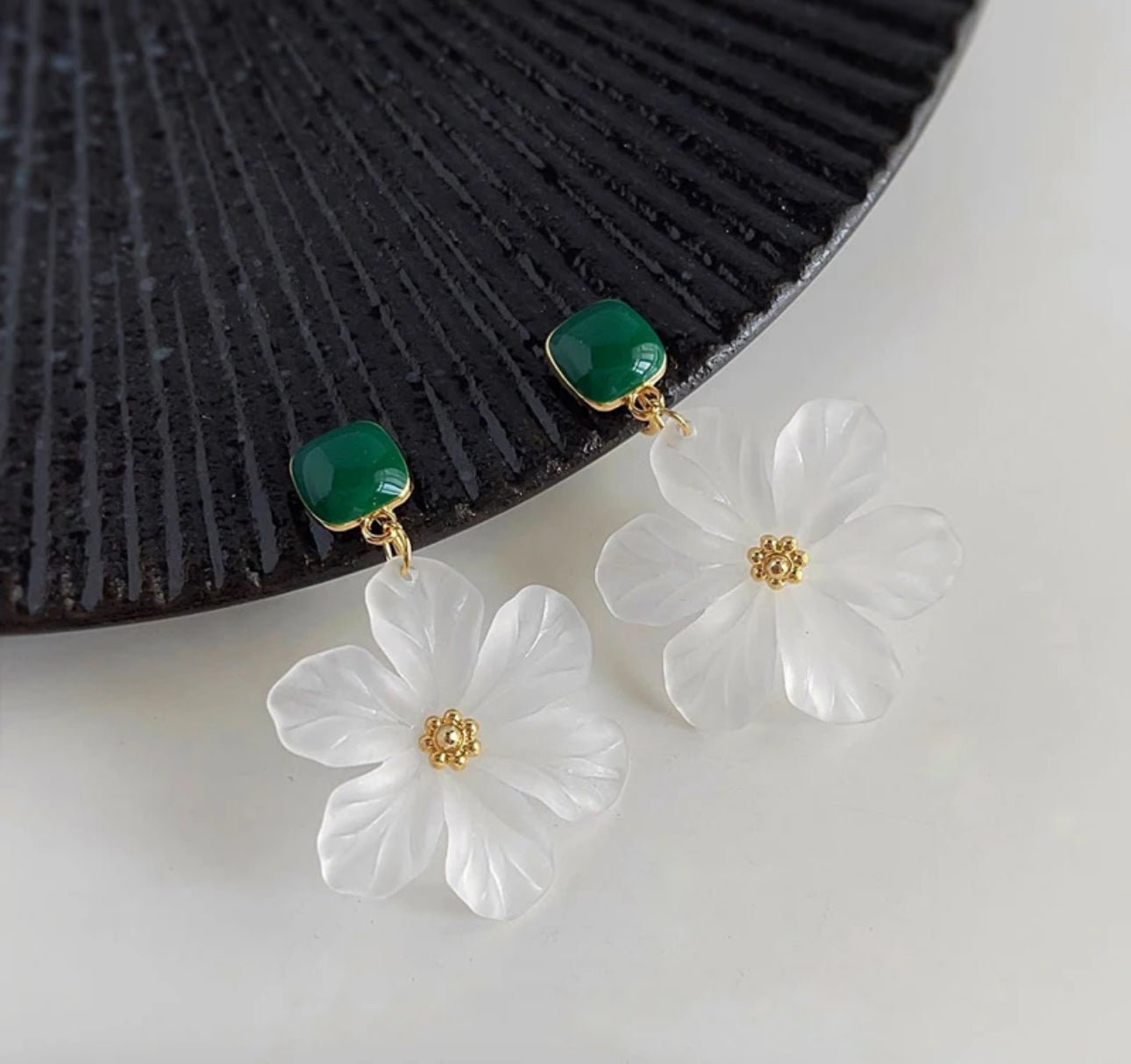 Acrylic Flower Lightweight Clip On Earrings - Jewelry & Accessories - Earrings - Drop | EarReplaceable Jewelry