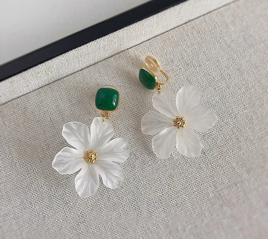 Acrylic Flower Lightweight Clip On Earrings - Jewelry & Accessories - Earrings - Drop | EarReplaceable Jewelry