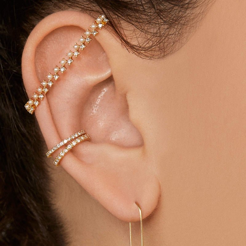 All In Pearl and Rhinestone Full Ear Clip - Jewelry & Accessories - Earrings | EarReplaceable Jewelry