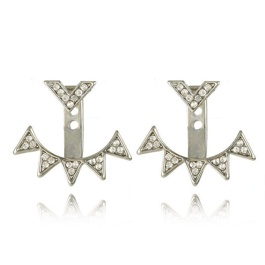 Back Up Plan | Adjustable Geometric Drop Earring Studs with Removable Backplate - Mixed Signals | EarReplaceable Jewelry