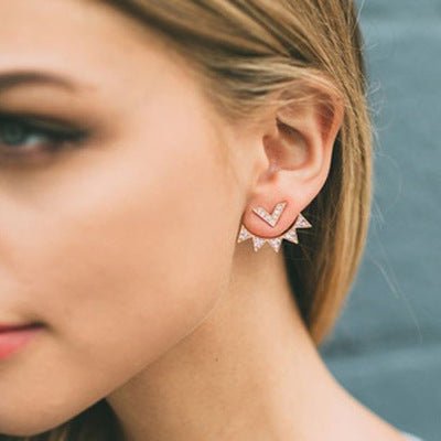 Back Up Plan | Adjustable Geometric Drop Earring Studs with Removable Backplate - Mixed Signals | EarReplaceable Jewelry