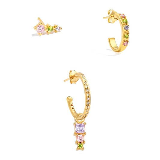 Colorfully Curated Earring Stacking Sets | 7 Styles to Choose From  - Earrings - Drop | earring sets - earring stacks