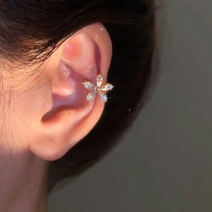 Diamond Flower Ear Cuff No Piercing - Jewelry & Accessories - Earrings | EarReplaceable Jewelry