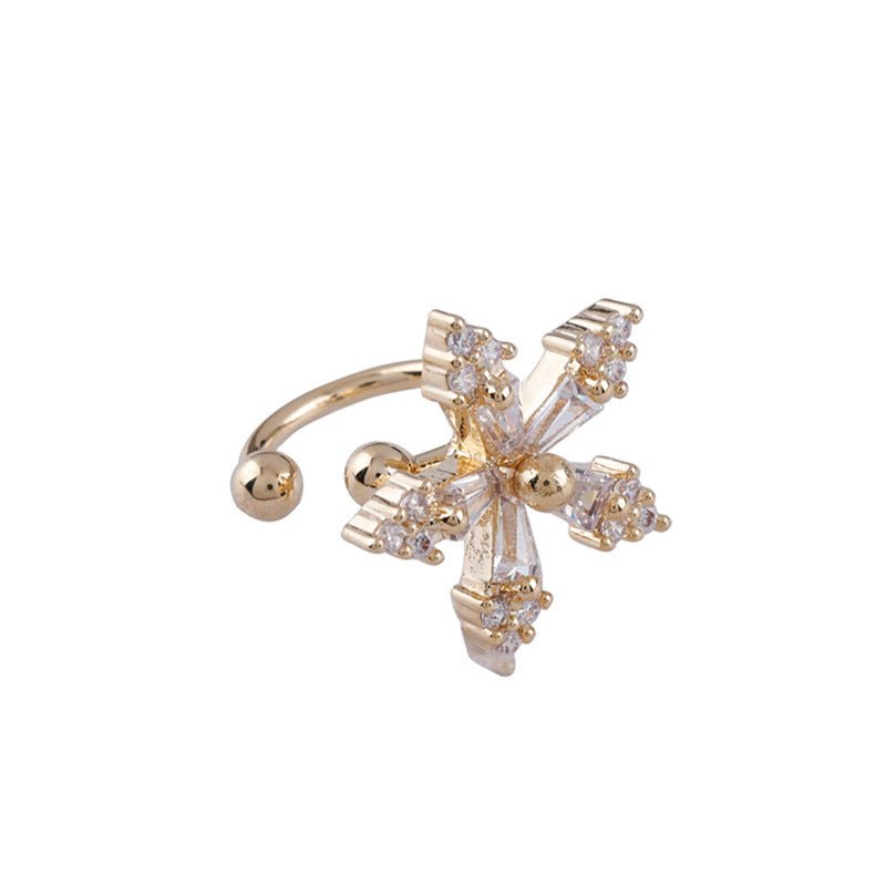 Diamond Flower Ear Cuff No Piercing - Jewelry & Accessories - Earrings | EarReplaceable Jewelry