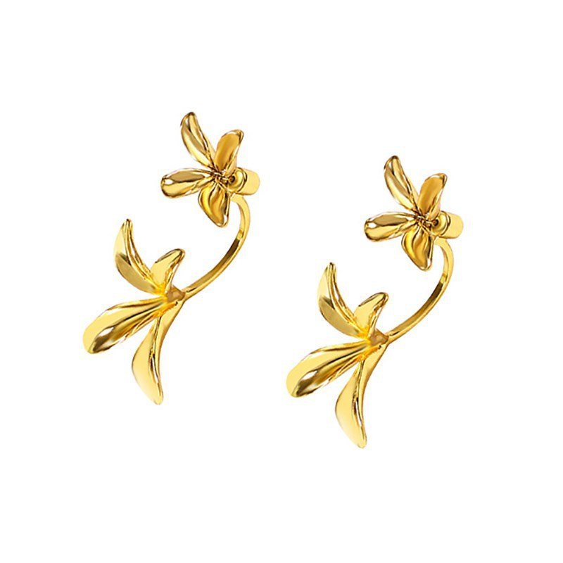 Double Flower Drop Earrings - Jewelry & Accessories - Earrings - Drop | EarReplaceable Jewelry