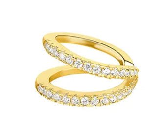 Double Illusion Ear Cuff | 18K Gold Pated Double Cuff - Jewelry & Accessories - Earrings | EarReplaceable Jewelry