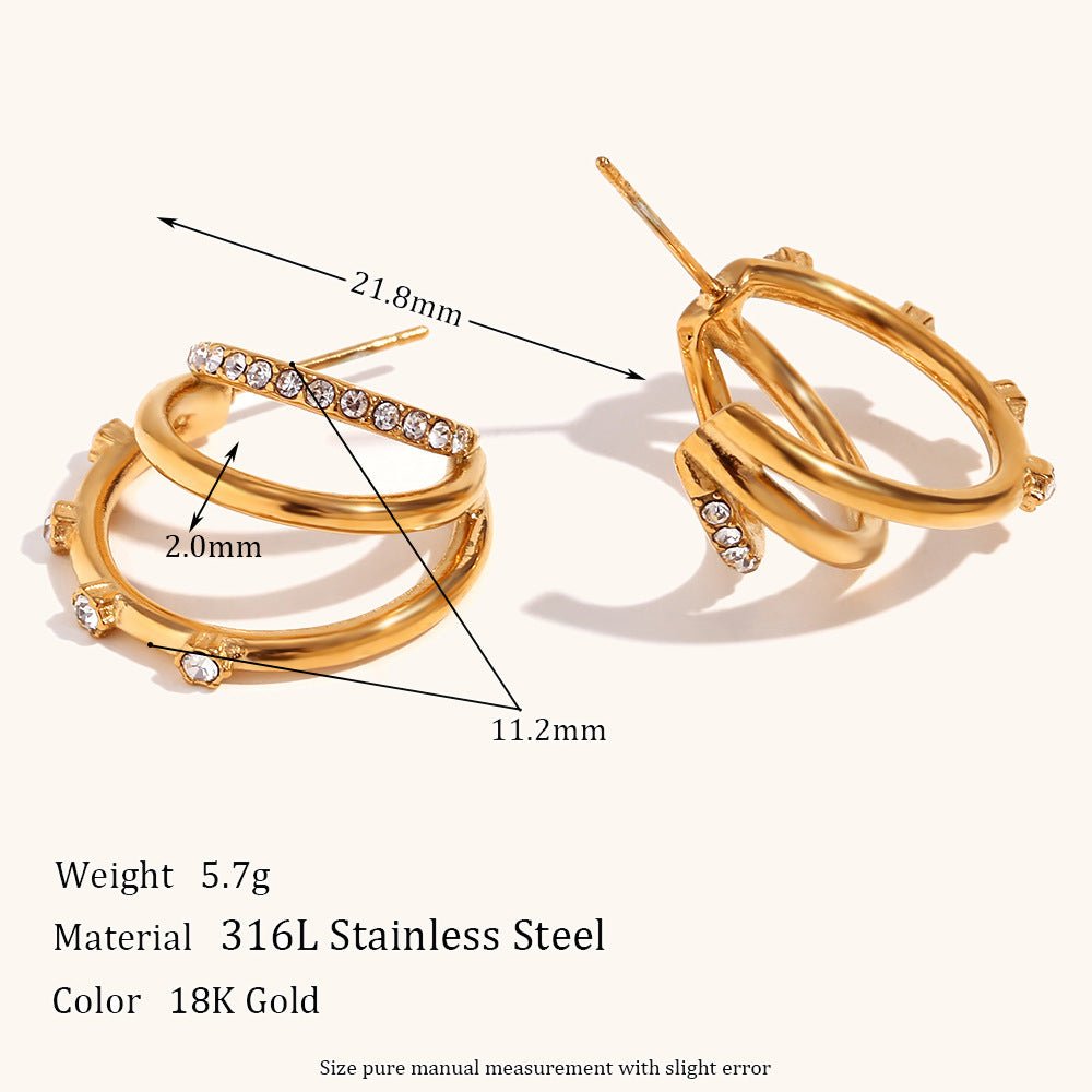 Eat Cake |Triple Hoop Earrings - Jewelry & Accessories - Earrings - Drop | EarReplaceable Jewelry