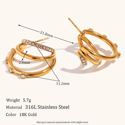 Eat Cake |Triple Hoop Earrings - Jewelry & Accessories - Earrings - Drop | EarReplaceable Jewelry