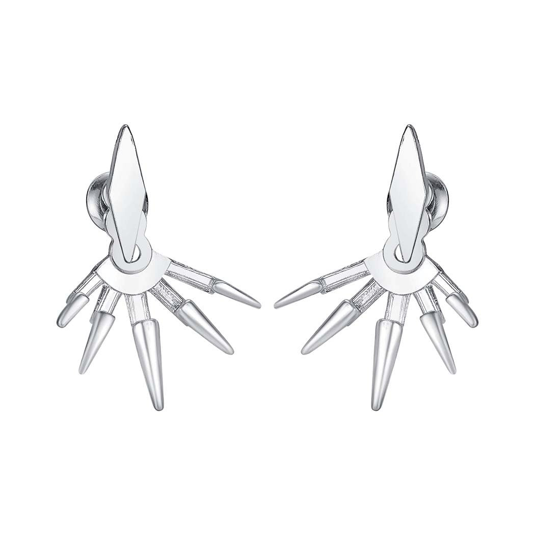 Exaggerated Rhombus Ear studs with spike - edged backplates - Mix and Match | EarReplaceable Jewelry