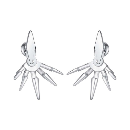 Exaggerated Rhombus Ear studs with spike - edged backplates - Mix and Match | EarReplaceable Jewelry