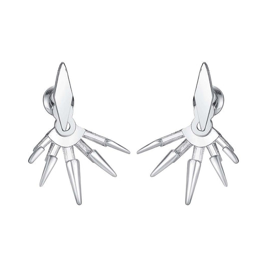 Exaggerated Rhombus Ear studs with spike - edged backplates - Mix and Match | EarReplaceable Jewelry