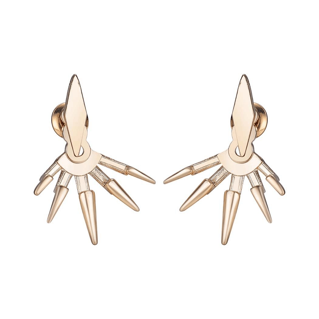 Exaggerated Rhombus Ear studs with spike - edged backplates - Mix and Match | EarReplaceable Jewelry