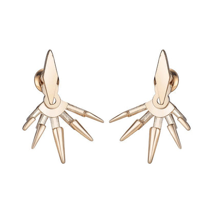 Exaggerated Rhombus Ear studs with spike - edged backplates - Mix and Match | EarReplaceable Jewelry