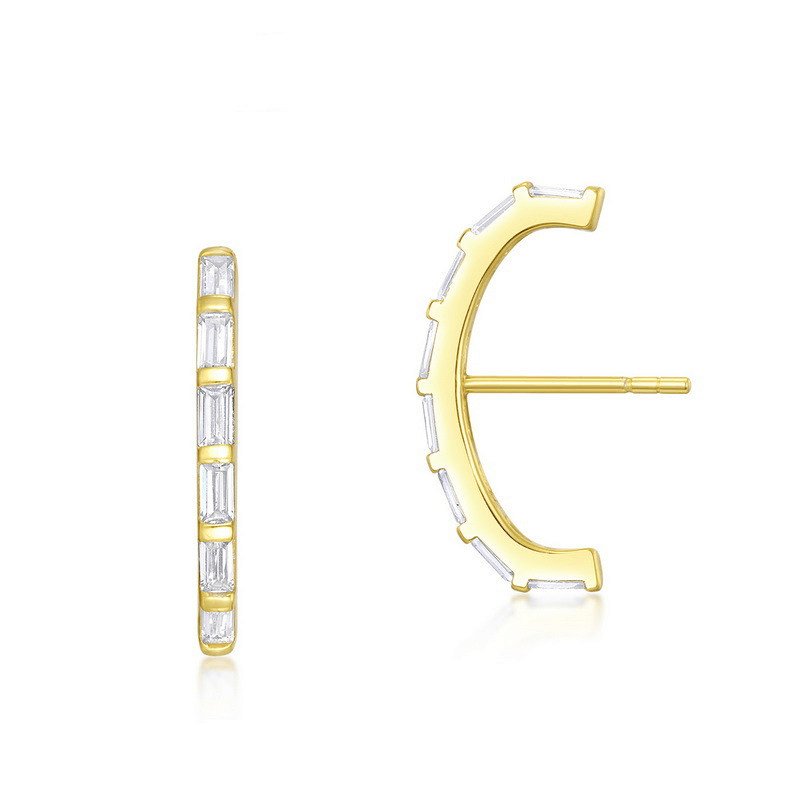 Full Ear Diamond Hoop Studs - Jewelry & Accessories - Earrings - Hoop | EarReplaceable Jewelry