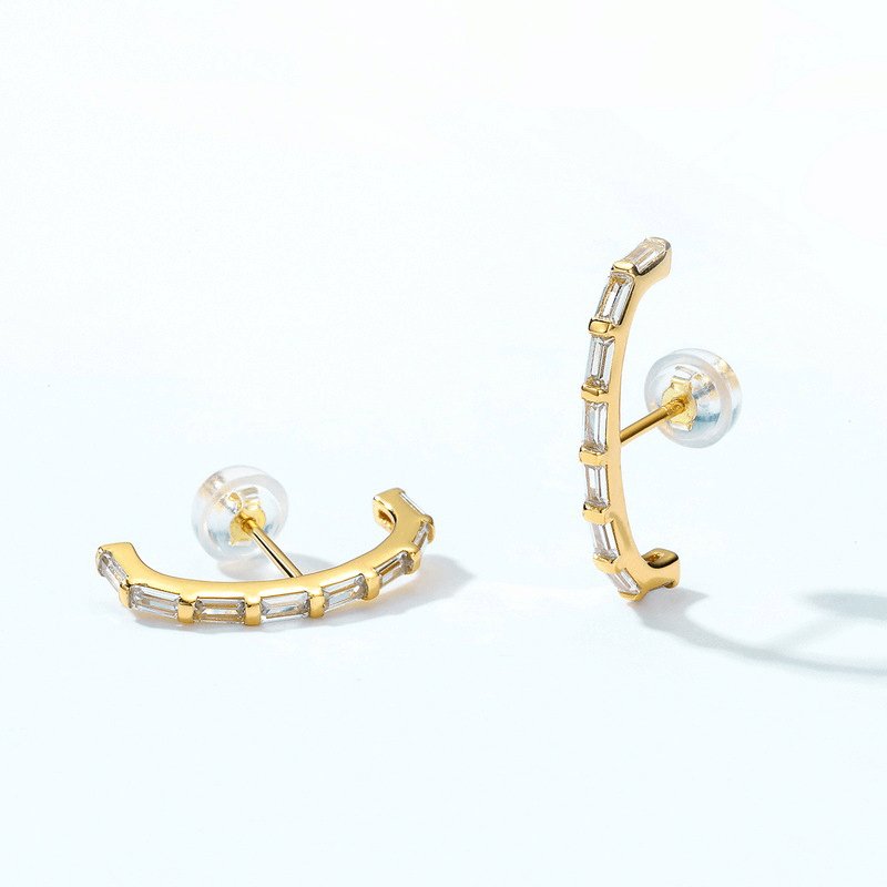 Full Ear Diamond Hoop Studs - Jewelry & Accessories - Earrings - Hoop | EarReplaceable Jewelry