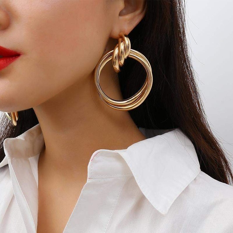 Go Big|Oversized Round Drop Earrings - Jewelry & Accessories - Earrings - Drop | EarReplaceable Jewelry