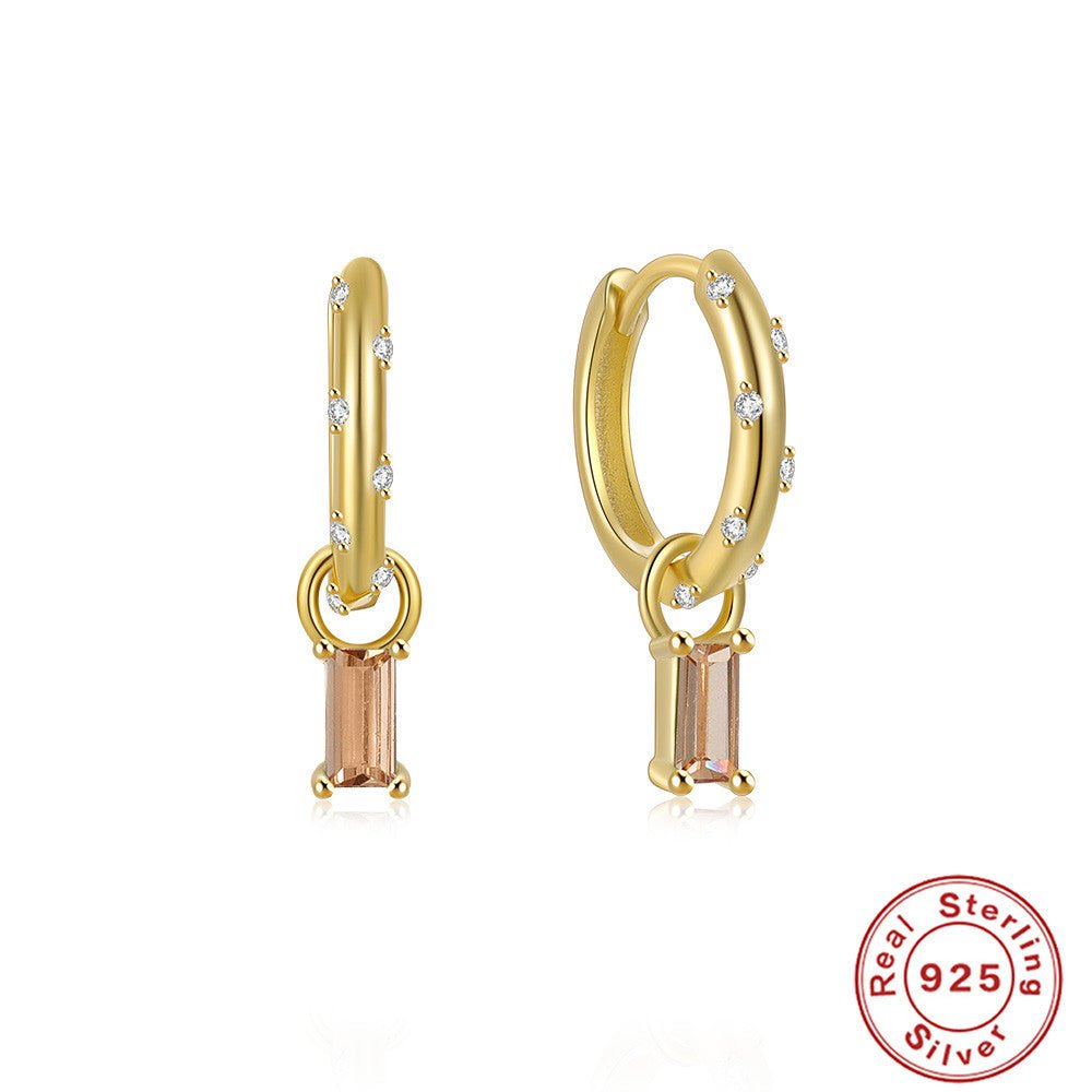 Gold Hoops with Diamonds and Colorful Charms - Jewelry & Accessories - Earrings - Drop | EarReplaceable Jewelry