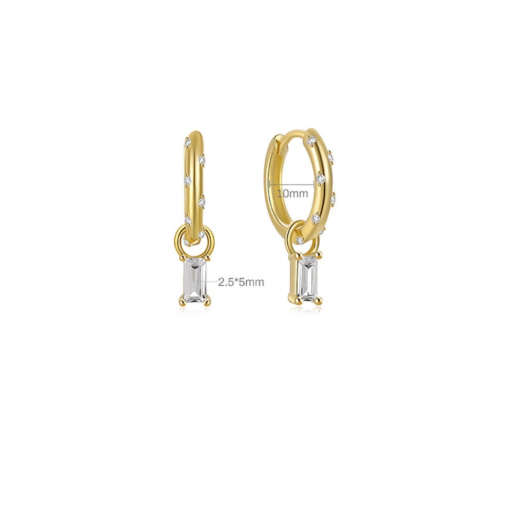 Gold Hoops with Diamonds and Colorful Charms - Jewelry & Accessories - Earrings - Drop | EarReplaceable Jewelry