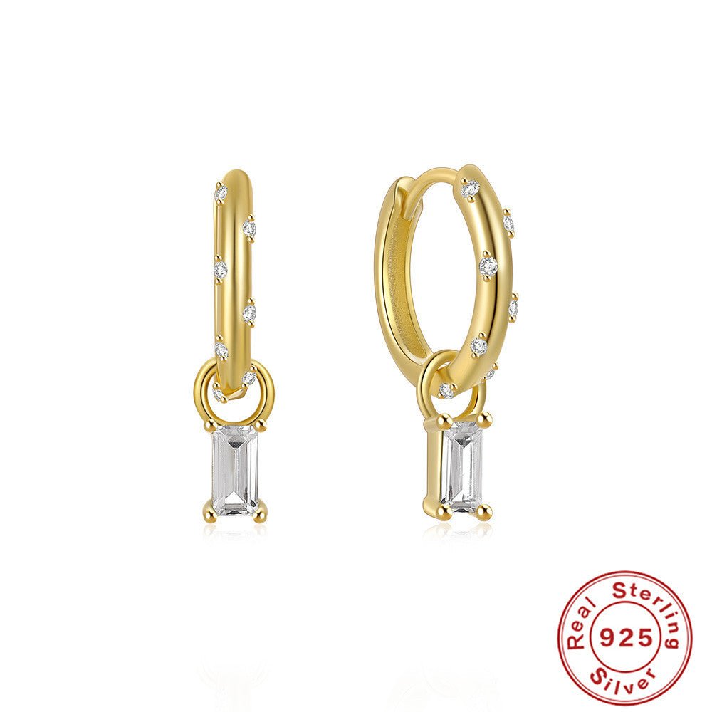 Gold Hoops with Diamonds and Colorful Charms - Jewelry & Accessories - Earrings - Drop | EarReplaceable Jewelry