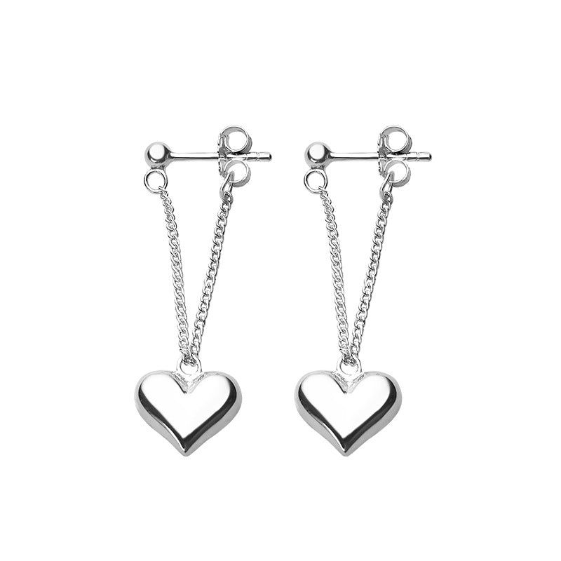 Heart on the Line Stud Back Hanging Earrings - Jewelry & Accessories - Earrings - Drop | EarReplaceable Jewelry