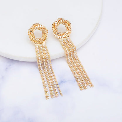 Hollow Knot Long Tassel Earrings - Jewelry & Accessories - Earrings - Drop | EarReplaceable Jewelry