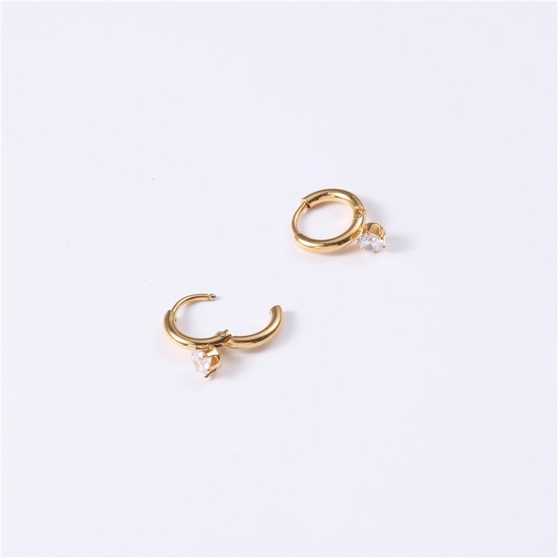 I'm Single Diamond and Small Gold Hoop Earrings - Jewelry & Accessories - Earrings - Hoop | EarReplaceable Jewelry