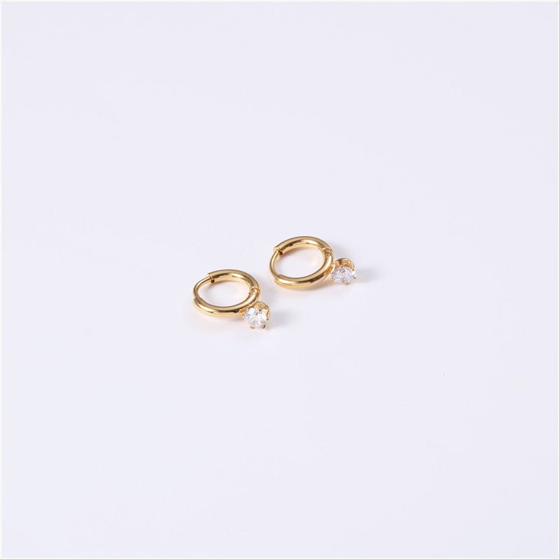 I'm Single Diamond and Small Gold Hoop Earrings - Jewelry & Accessories - Earrings - Hoop | EarReplaceable Jewelry