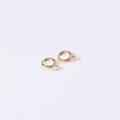 I'm Single Diamond and Small Gold Hoop Earrings - Jewelry & Accessories - Earrings - Hoop | EarReplaceable Jewelry