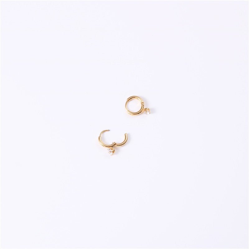 I'm Single Diamond and Small Gold Hoop Earrings - Jewelry & Accessories - Earrings - Hoop | EarReplaceable Jewelry