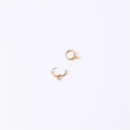 I'm Single Diamond and Small Gold Hoop Earrings - Jewelry & Accessories - Earrings - Hoop | EarReplaceable Jewelry