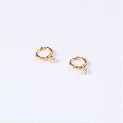 I'm Single Diamond and Small Gold Hoop Earrings - Jewelry & Accessories - Earrings - Hoop | EarReplaceable Jewelry