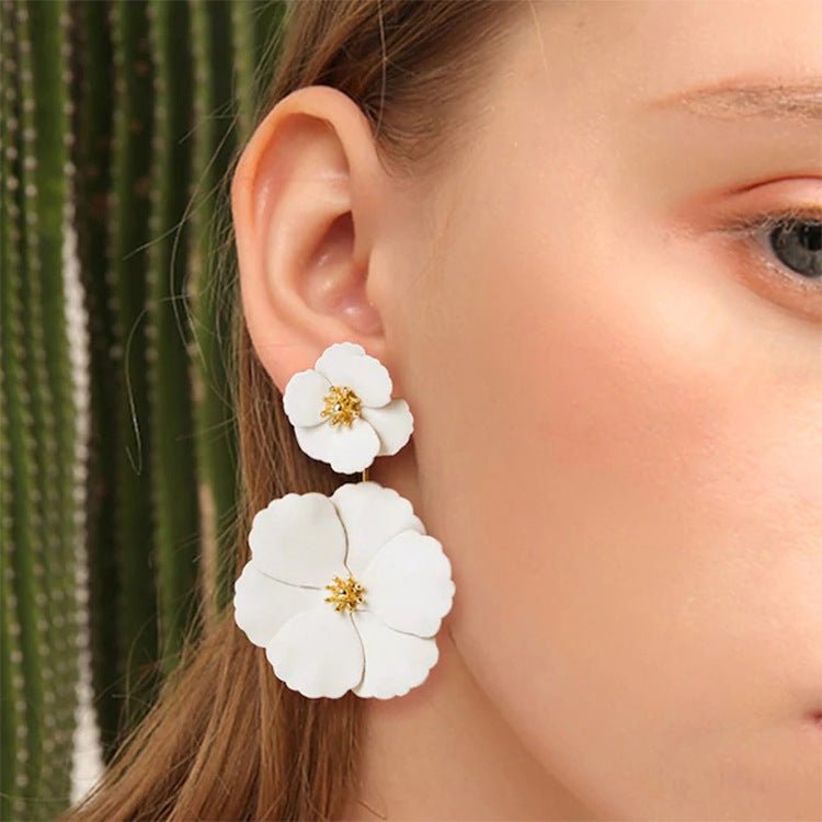 In Bloom Colorful Alloy Flower Earrings - Jewelry & Accessories - Earrings | EarReplaceable Jewelry