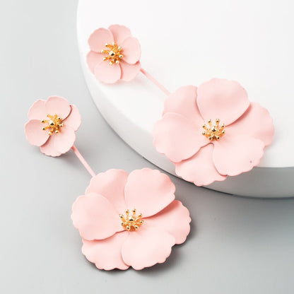 In Bloom Colorful Alloy Flower Earrings - Jewelry & Accessories - Earrings | EarReplaceable Jewelry