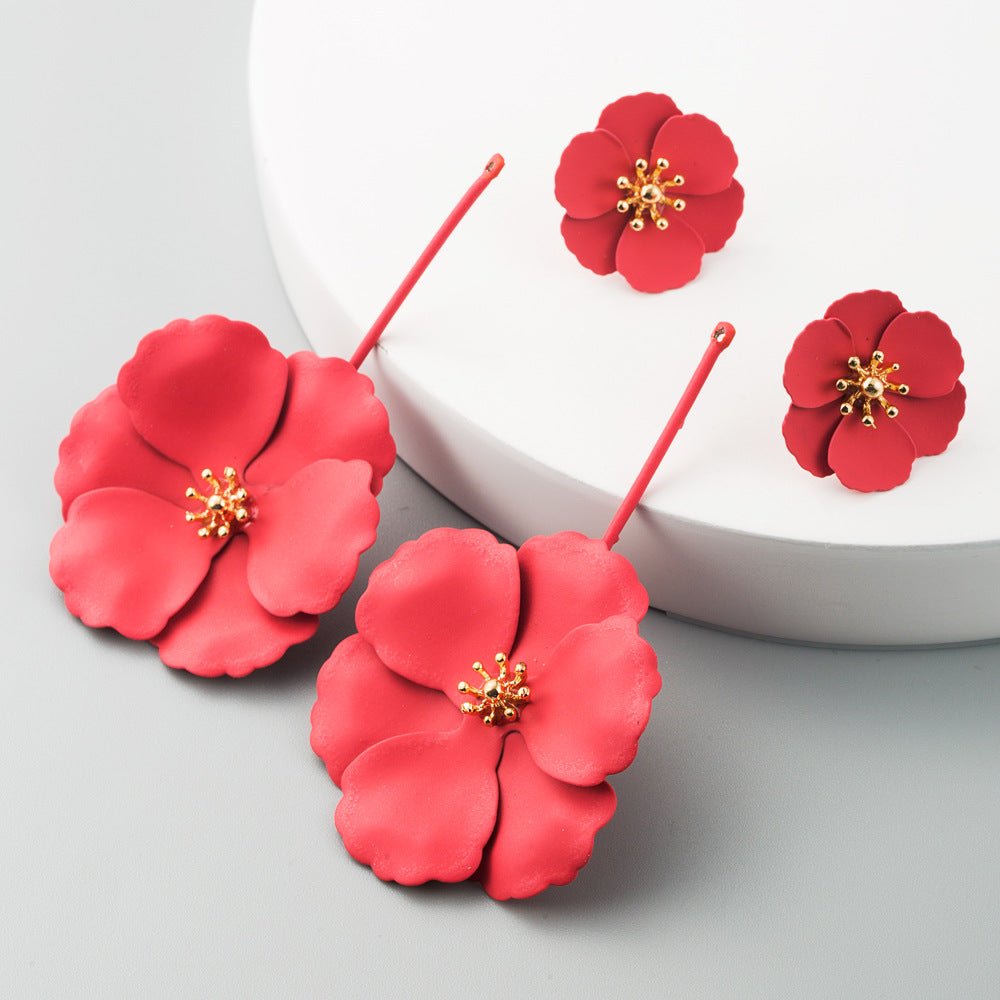 In Bloom Colorful Alloy Flower Earrings - Jewelry & Accessories - Earrings | EarReplaceable Jewelry