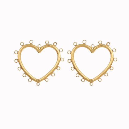 Large Heart Stud Earrings with Colored Gem Stones - Jewelry & Accessories - Earrings | EarReplaceable Jewelry