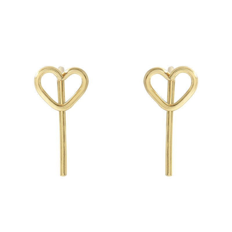 Love Hooked Simple Heart Stud Earrings - Jewelry & Accessories - Earrings | EarReplaceable Jewelry