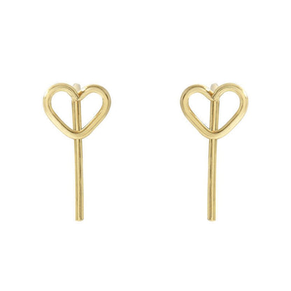 Love Hooked Simple Heart Stud Earrings - Jewelry & Accessories - Earrings | EarReplaceable Jewelry