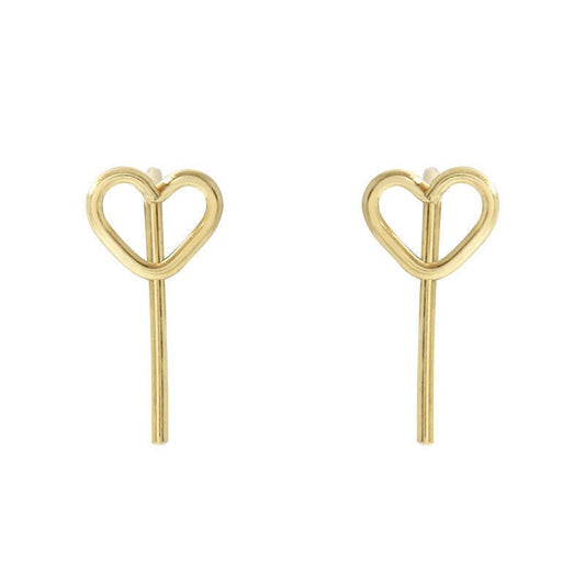 Love Hooked Simple Heart Stud Earrings - Jewelry & Accessories - Earrings | EarReplaceable Jewelry